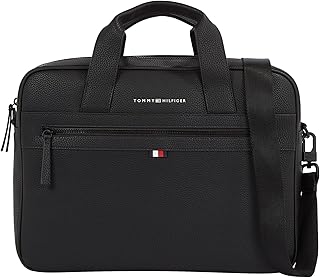Tommy Hilfiger Sac pour Ordinateur Portable Homme Essential PU Computer Bag 14 Pouces, Noir (Black), Taille Unique