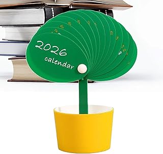 Calendrier de bureau– Planificateur en forme de bourgeon 17,5 x 8,5 cm, calendrier de bureau2026 avec porte-stylo, organiseur de bureaucompact | Cadeau à utiliser pour Noël, Nouvel An, collègues de